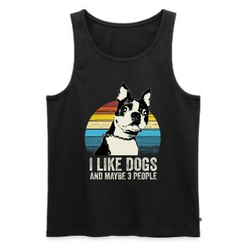 I Like Dogs and Maybe 3 People - Pet Lovers Funny - Men's Premium Organic Tank Top - black - Front - Michal (187cm)