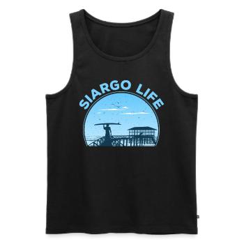 Surfen auf der Insel Siargao - Männer Premium Bio Tank Top - Schwarz - Vorne - AI Model Male 178 light (178cm)