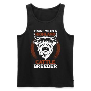 Scottish Highland cattle Highland Cattle - Men's Premium Organic Tank Top - black - Front - AI Model Male 178 light (178cm)