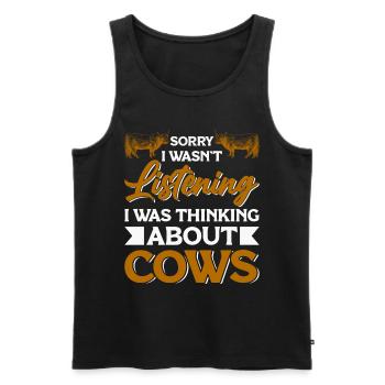 Scottish Highland cattle Highland Cattle - Men's Premium Organic Tank Top - black - Front - AI Model Male 178 light (178cm)