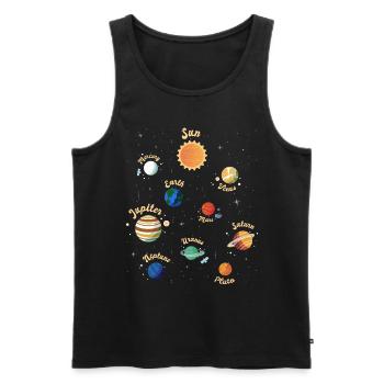 Sonnensystem Planeten Weltraum Wissen für Kinder - Männer Premium Bio Tank Top - Schwarz - Vorne - AI Model Male 178 light (178cm)