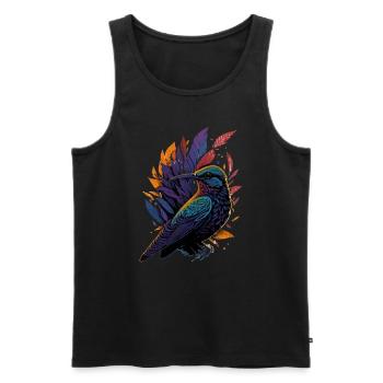 Nature Lovers - Charming Hummingbird - Männer Premium Bio Tank Top - Schwarz - Vorne - AI Model Male 178 light (178cm)