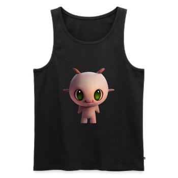Gamer's Perfect Illustration - Cute Colorful Gekko - Männer Premium Bio Tank Top - Schwarz - Vorne - Michal (187cm)