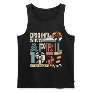 April 1957 anniversary April 1957 gift 1957 - Men's Premium Organic Tank Top - black - Front - Michal (187cm)