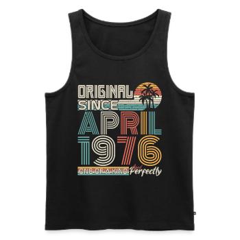April 1976 anniversary April 1976 gift 1976 - Men's Premium Organic Tank Top - black - Front - AI Model Male 178 light (178cm)