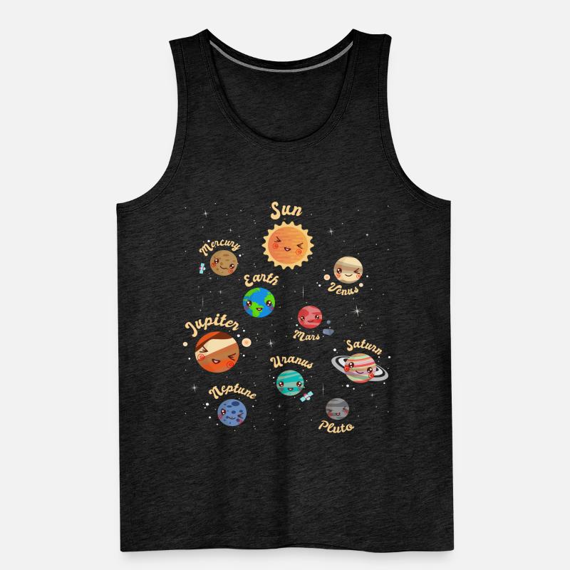 Solar System Planets Kids Knowledge Outer Space Men's Premium Organic Tank Top