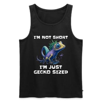 "I'm Not Short, I'm Just Gecko Sized" Cute Gecko - Men's Premium Organic Tank Top - black - Front - Michal (187cm)