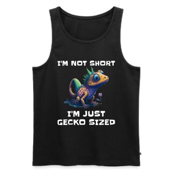 "I'm Not Short, I'm Just Gecko Sized" Cute Gecko - Men's Premium Organic Tank Top - black - Front - Michal (187cm)