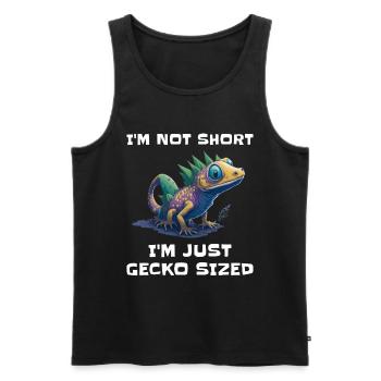 "I'm Not Short, I'm Just Gecko Sized" Cute Gecko - Men's Premium Organic Tank Top - black - Front - Michal (187cm)