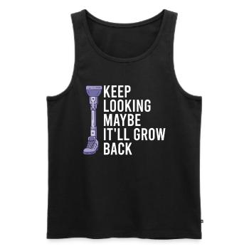 Beinamputierte Amputationsunterstützung - Männer Premium Bio Tank Top - Schwarz - Vorne - AI Model Male 178 light (178cm)