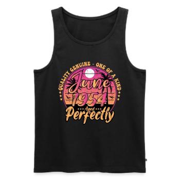 June 1954 anniversary 1954 Retro 1954 June - Men's Premium Organic Tank Top - black - Front - AI Model Male 178 light (178cm)