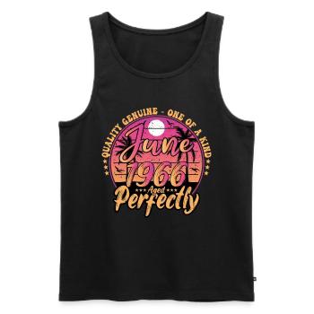 June 1966 anniversary 1966 Retro 1966 June - Men's Premium Organic Tank Top - black - Front - Michal (187cm)