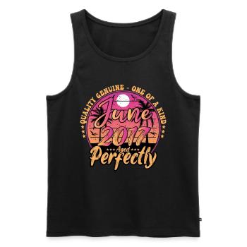 June 2017 anniversary 2017 Retro 2017 June - Men's Premium Organic Tank Top - black - Front - AI Model Male 178 light (178cm)