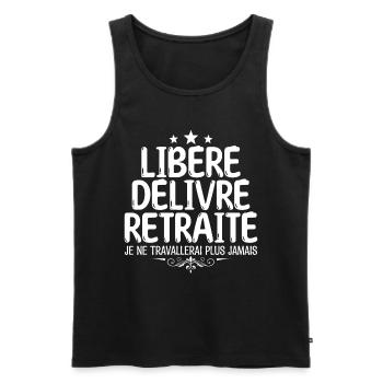 retraite je suis retraité à la retraite 60 ans - Débardeur bio Premium Homme - noir - Devant - Michal (187cm)