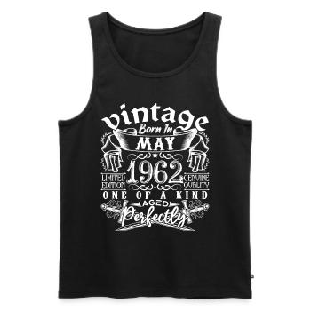 1962 Mai 1962 Jahrestag Mai 1962 Mai - Männer Premium Bio Tank Top - Schwarz - Vorne - Michal (187cm)