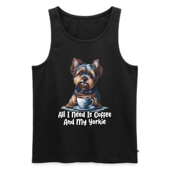 All I Need Is Coffee And My Yorkie - Männer Premium Bio Tank Top - Schwarz - Vorne - Michal (187cm)