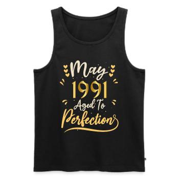 May 1991 May anniversary May 1991 - Men's Premium Organic Tank Top - black - Front - Michal (187cm)