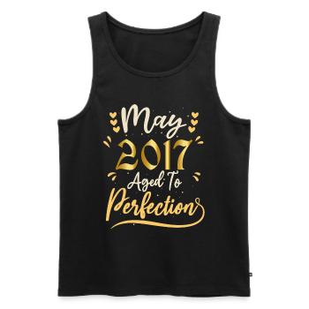 Mai 2017 Mai-Jubiläum Mai 2017 - Männer Premium Bio Tank Top - Schwarz - Vorne - Michal (187cm)