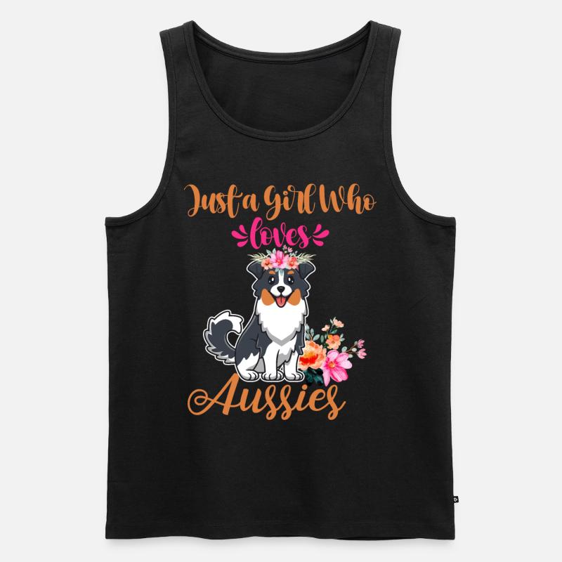 Australian Shepherd Aussie Dad Aussie Mom - Canottiera ecologica premium da uomo - nero