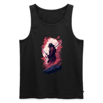 Shadow Samurai: Colorful Chaos Unleashed - Männer Premium Bio Tank Top - Schwarz - Vorne - AI Model Male 178 light (178cm)