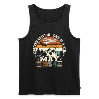 69. Geburtstag Mann Mai Jahrgang 1954 Vintage - Männer Premium Bio Tank Top - Schwarz - Vorne - Michal (187cm)
