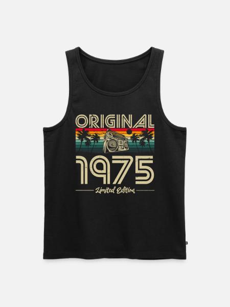 1975 Vintage syntymäpäivä retro vintage lahja - Miesten premium luomu-tanktoppi - musta