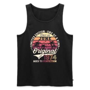 49th Birthday Man Original June Year 1974 - Men's Premium Organic Tank Top - black - Front - Michal (187cm)
