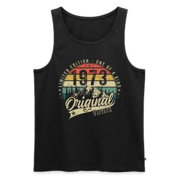 1973 Birthday born in 1973 Retro Vintage - Men's Premium Organic Tank Top - black - Front - Michal (187cm)