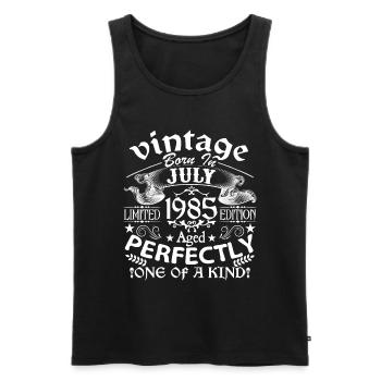 July 1985 | birthday 1985 Vintage July - Men's Premium Organic Tank Top - black - Front - Michal (187cm)
