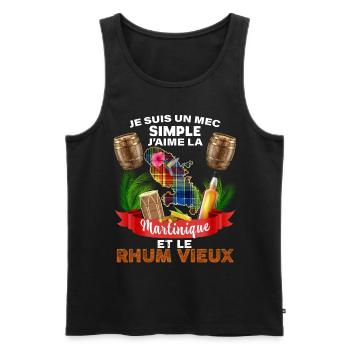 La Martinique Rhum Vieux Madras Vacances Homme - Débardeur bio Premium Homme - noir - Devant - Michal (187cm)