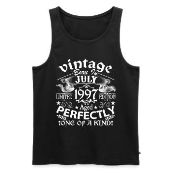 July 1997 | birthday 1997 Vintage July - Men's Premium Organic Tank Top - black - Front - Michal (187cm)
