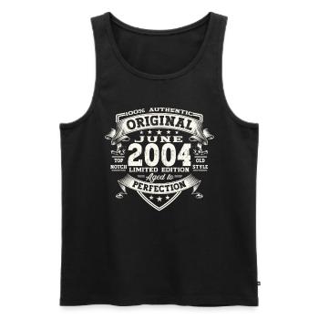 19th Birthday Man June Vintage 2004 Original - Men's Premium Organic Tank Top - black - Front - Michal (187cm)