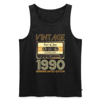 33 Birthday Man Cassette June Vintage 1990 - Men's Premium Organic Tank Top - black - Front - Michal (187cm)