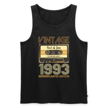 30 Birthday Man Cassette Juin 1993 - Débardeur bio Premium Homme - noir - Devant - Michal (187cm)