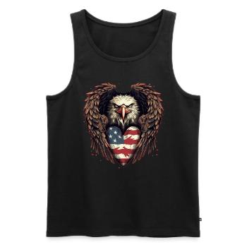 American Adler Amerika Wappentier Eagle Flagge USA - Männer Premium Bio Tank Top - Schwarz - Vorne - AI Model Male 178 light (178cm)