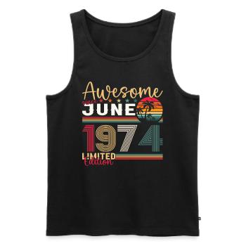 49th Birthday Man June Vintage 1974 Awesome - Men's Premium Organic Tank Top - black - Front - Michal (187cm)