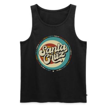 Santa Cruz Californie vintage rétro surfing ville - Débardeur bio Premium Homme - noir - Devant - Michal (187cm)