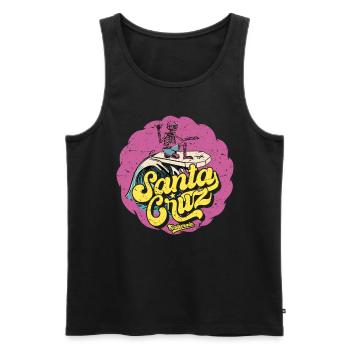 Santa Cruz Californie vintage rétro surfing ville - Débardeur bio Premium Homme - noir - Devant - Michal (187cm)