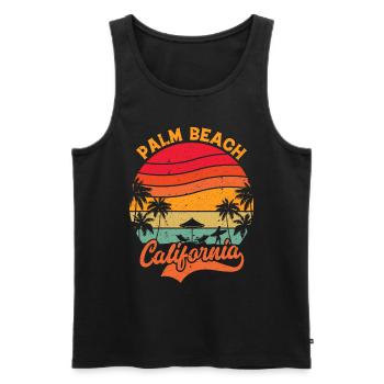Palm beach California Surfing Paradise - Men's Premium Organic Tank Top - black - Front - AI Model Male 178 light (178cm)