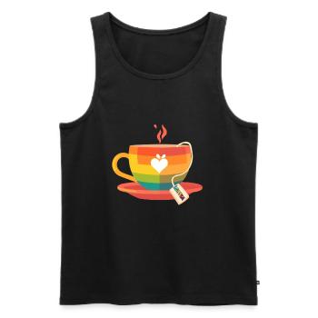 LGBTQIA+ LGBTQ LGBT Gay Pride LGBTea - Männer Premium Bio Tank Top - Schwarz - Vorne - Michal (187cm)