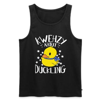 Kwehzy Crazy About Duckling - Gelbe Enten - Männer Premium Bio Tank Top - Schwarz - Vorne - AI Model Male 178 light (178cm)