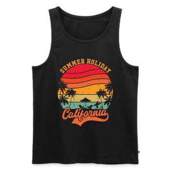 Sommerurlaub in Kalifornien - Männer Premium Bio Tank Top - Schwarz - Vorne - Michal (187cm)