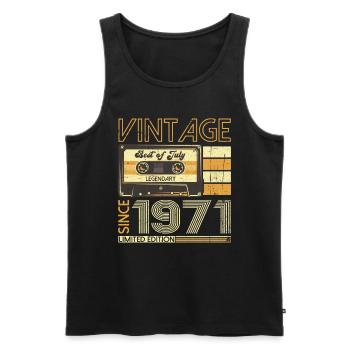 52. Geburtstag Mann Original Juli Jahrgang 1971 - Männer Premium Bio Tank Top - Schwarz - Vorne - Michal (187cm)