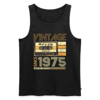 48th Birthday Man Original July Vintage 1975 - Men's Premium Organic Tank Top - black - Front - Michal (187cm)