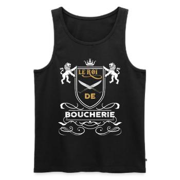 Le Roi De la Boucherie Passion Boucher Cadeau - Débardeur bio Premium Homme - noir - Devant - Michal (187cm)