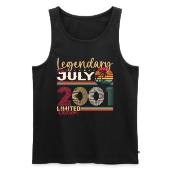 22nd Birthday Man Legendary July Vintage 2001 - Men's Premium Organic Tank Top - black - Front - Michal (187cm)