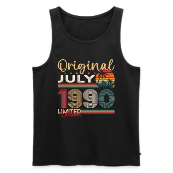 33rd Birthday Man Original July Vintage 1990 - Men's Premium Organic Tank Top - black - Front - Michal (187cm)