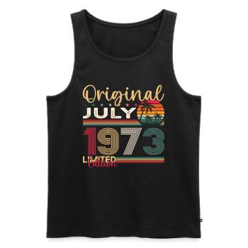 50th Birthday Man Original July Vintage 1973 - Men's Premium Organic Tank Top - black - Front - Michal (187cm)