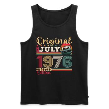 47. Geburtstag Mann Juli Jahrgang 1976 Kassette - Männer Premium Bio Tank Top - Schwarz - Vorne - Michal (187cm)