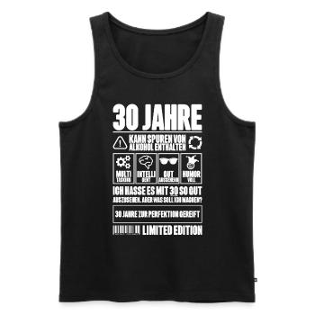 30. Geburtstag Männer Frauen Lustig 30 Jahre - Männer Premium Bio Tank Top - Schwarz - Vorne - Michal (187cm)